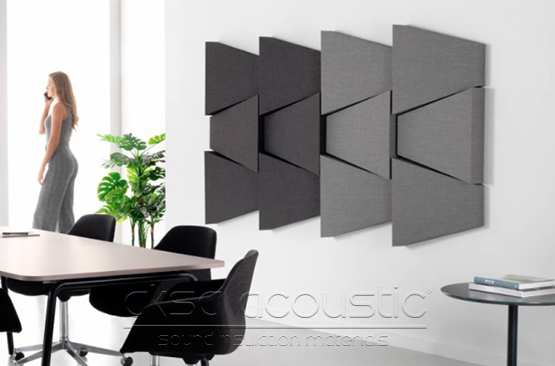 akustik kumaş kaplı 3d duvar paneli